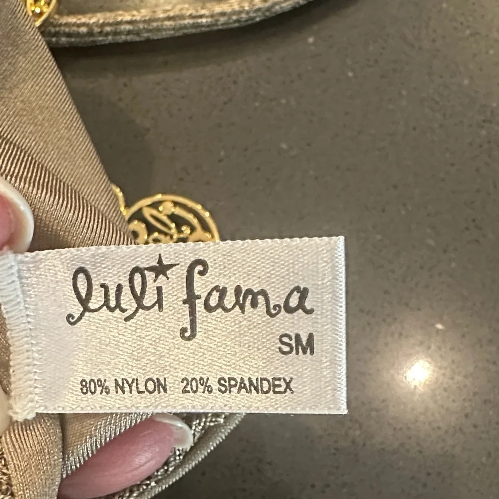 Luli fama bronze Metallic  Triangle Bikini Set - Picture 12 of 12